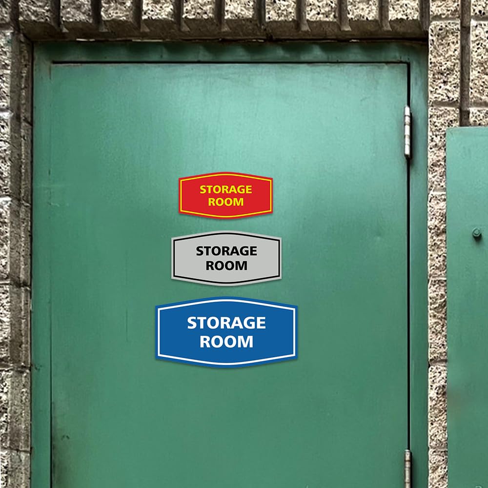 Signs ByLITA Fancy Storage Room Schild Large (4-1/2" x 9") schwarz