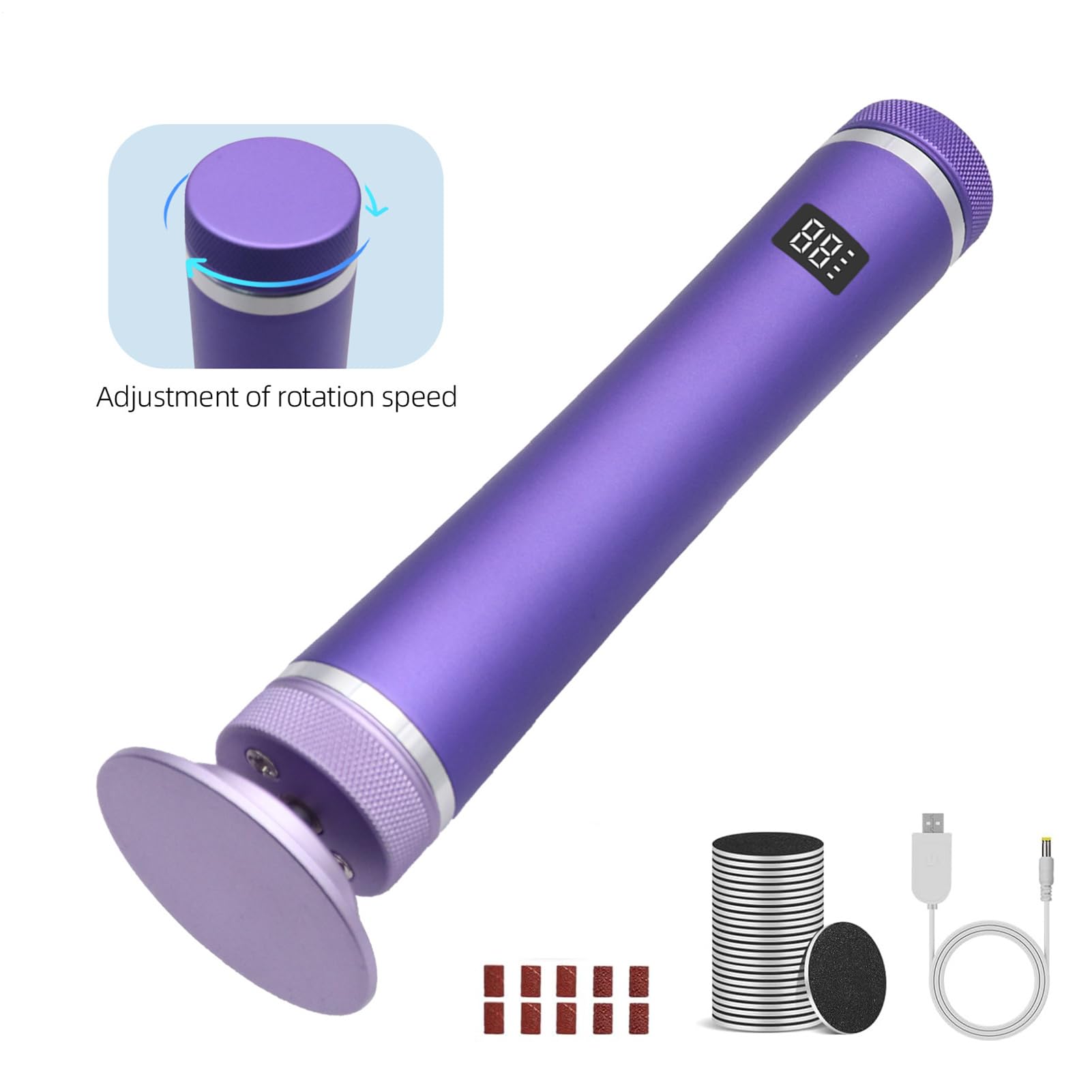 Lima Elettrica Per Piedi, Strumento Trattamento Ipercheratosi, 12 Velocità Regolabili Ricaricabile Talloni per Uomini Donne Atleti Anziani Casa Pedicure Centro Benessere e Spa