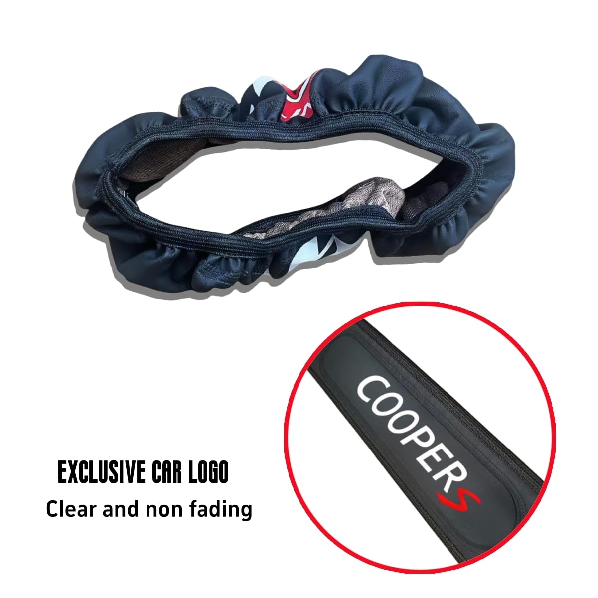 Car Leather Steering Wheel Cover Anti-Slip Steering Wheels Accessories Compatible with Mini Cooper Accessories