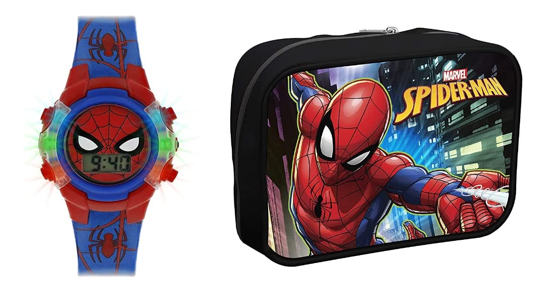 Disney Watches Light Spiderman Digital Up Silicone Strap Watch