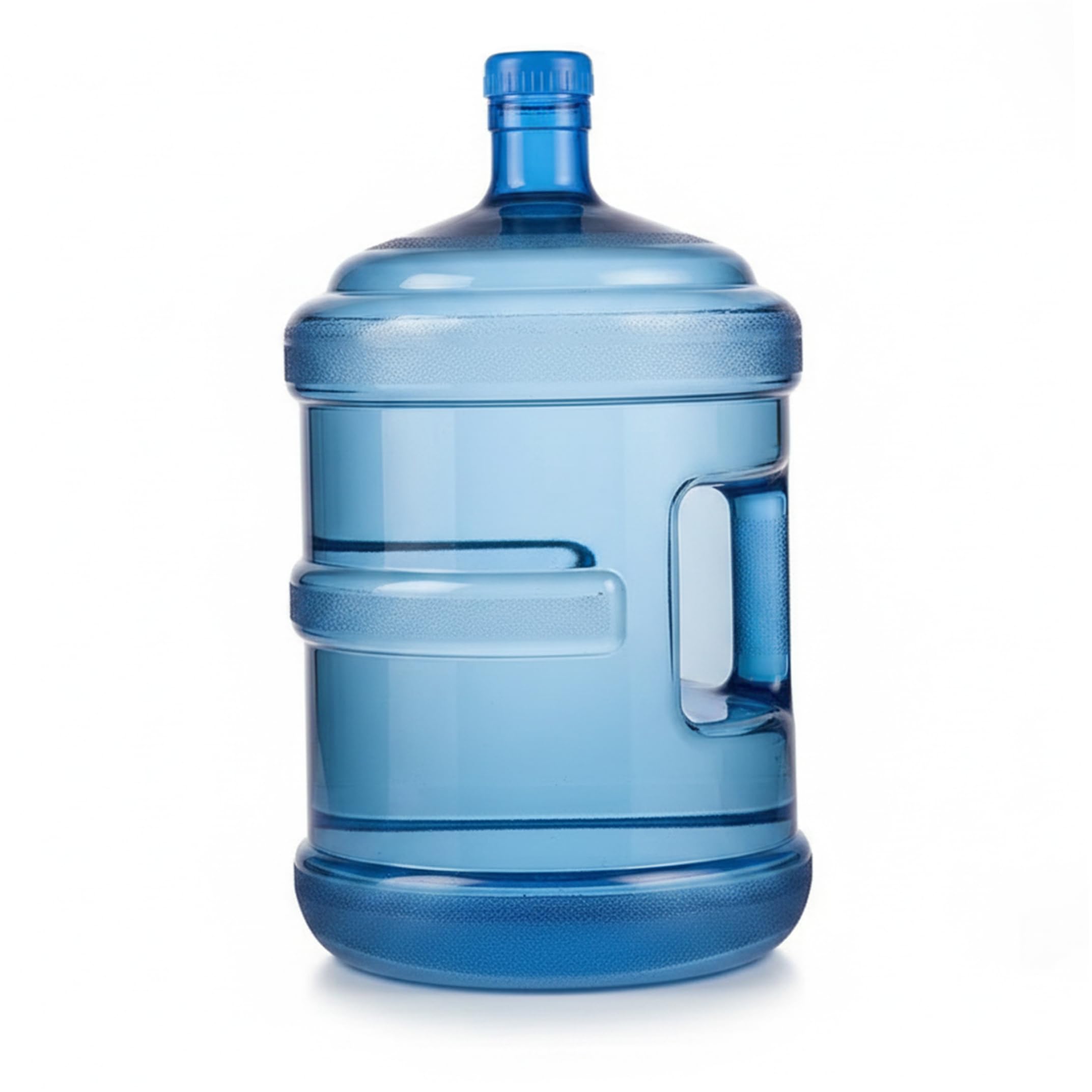 Ameble 1 Pack 5 Gallon Food-Grade PC Water Jug, Reusable Large Bottle with Double Lid & Handle, Blue Heavy Duty Water Container for Dispenser or Storage