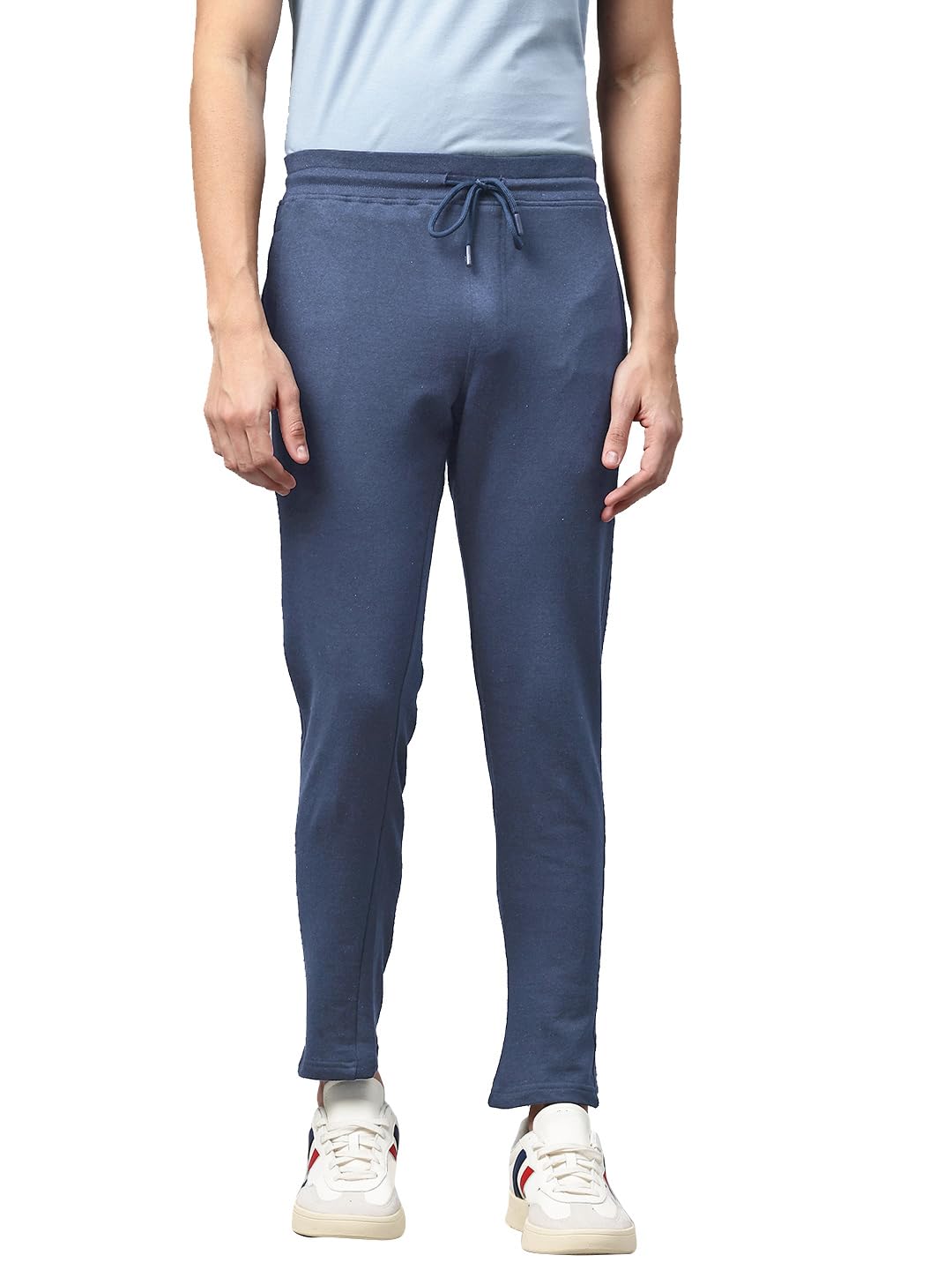 Men Denim Blue Mid-Rise Cotton Track Pant with Zipper Pocket-image-21