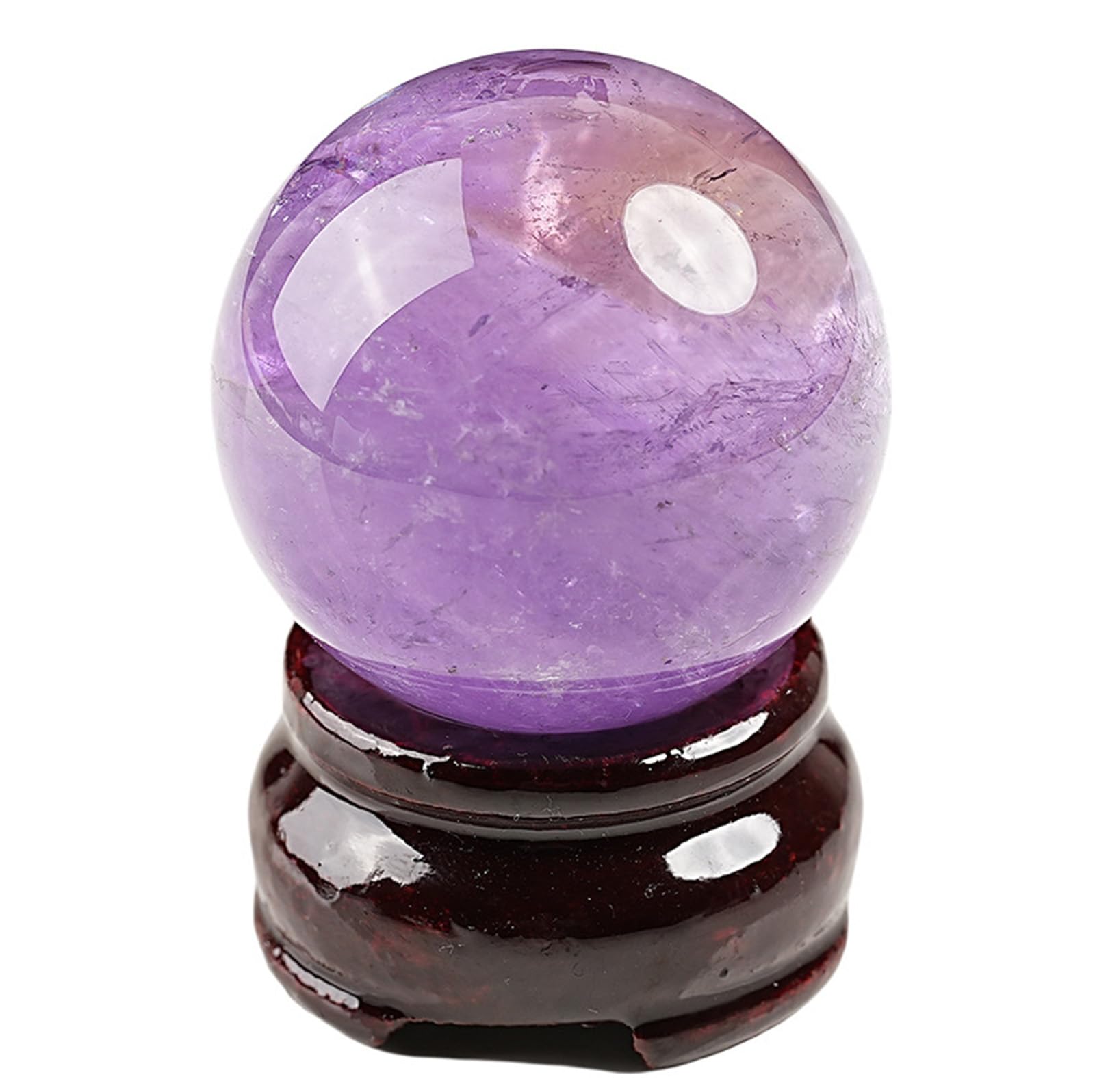DPURPIWADY Amethyst Crystal Ball Quartz Sphere,Elegant Feng Shui and Halloween Decor for Office or Home,1Pc Stone,44~47mm
