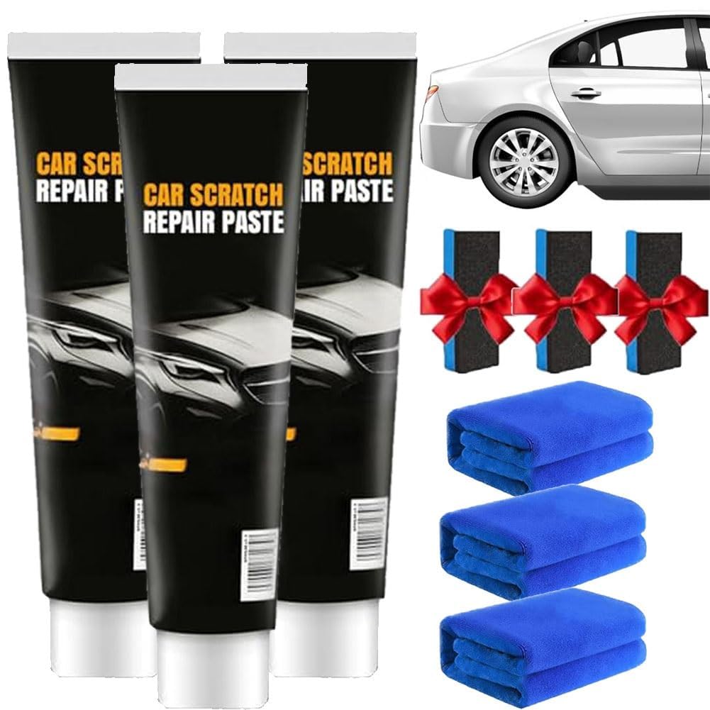 Car Scratch Repair Paste, Autokratzer-Reparaturpaste, Car Scratch Remover, Politur Auto Kratzer Entfernen, Auto-Kratzer-Reparaturmittel, Karosserie-Compound mit Polier-Schleifpaste (3 Stücke)