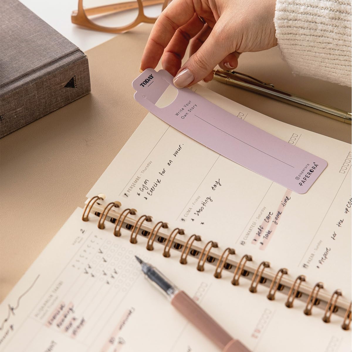 PAPERORA A5 Spiralli Keten Süresiz Planlayıcı Ajanda Lacivert