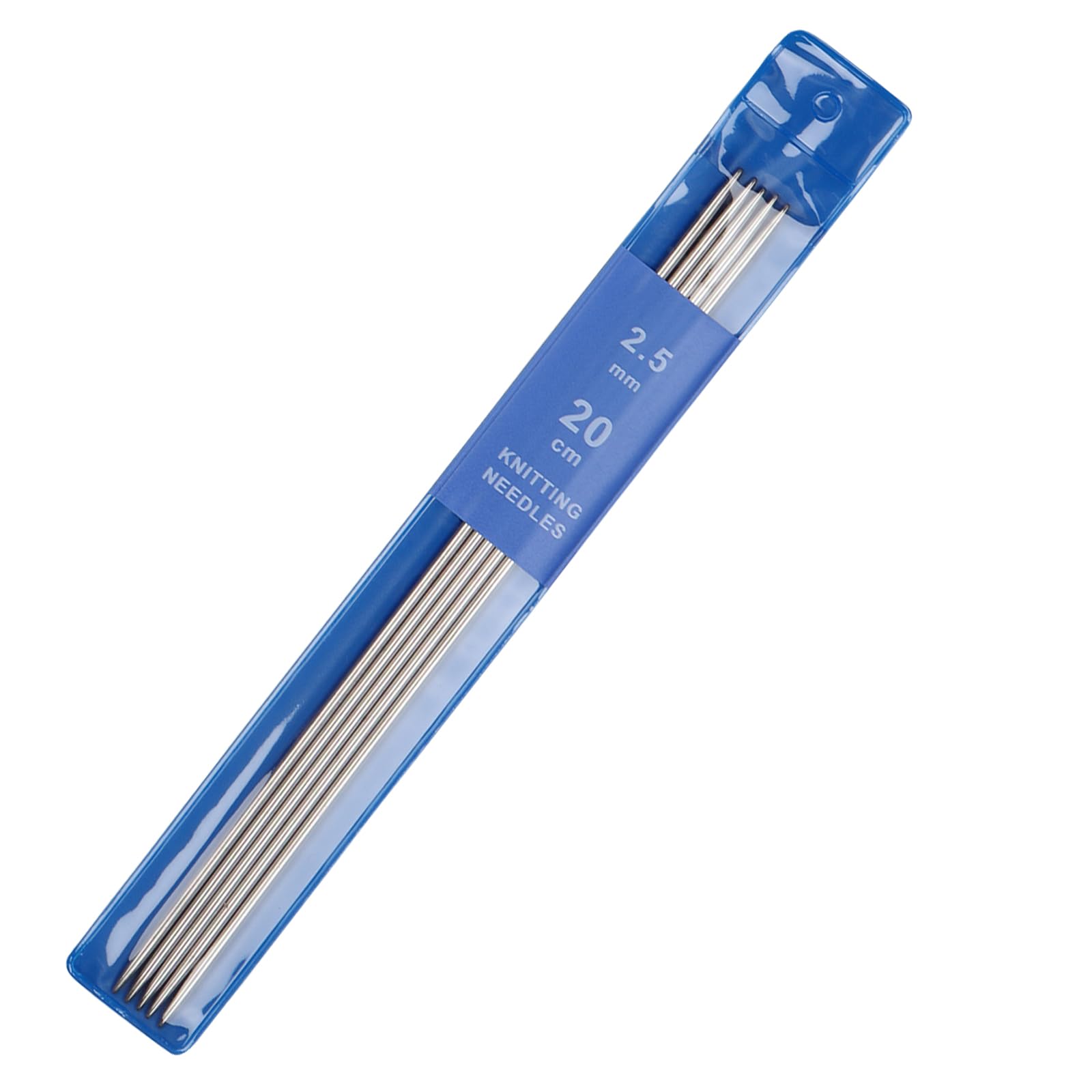 Coopay 5 stuks breinaalden 2,5 mm breinaalden, 20 cm lengte, roestvrij staal, breinaalden voor sokken, sjaals, mutsen, huisdieren, truien, sokkennaalden 2,5 mm