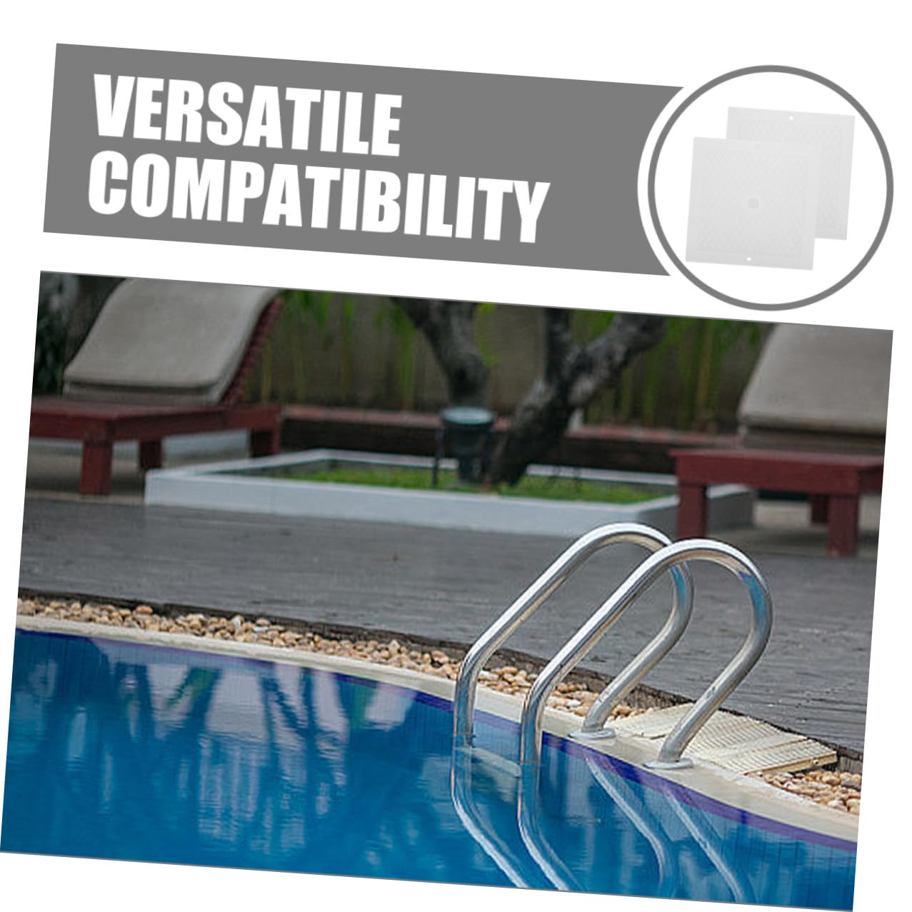 Couvercle D’écumoire Carré 10 X10 en Polypropylène Résistant, Lot de 2 Pièces, Accessoire de Remplacement pour Skimmer de Piscine Enterrée, Protection Les Débris, Compatible
