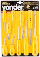 Vonder, Jogo De Chaves De Fenda/Phillips Com 10 Peças.