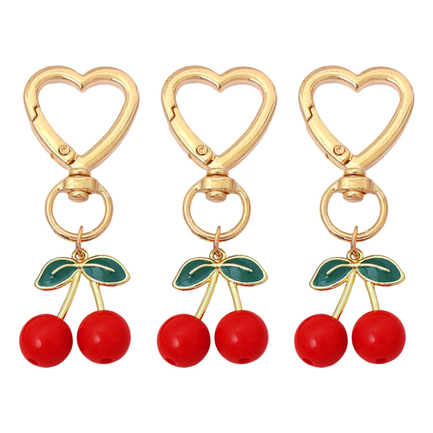 GDFHBD 3 Pieces Of Cherry Pendant, High-Value Cherry Keychain, Cute Backpack Trendy Accessories, Suitable For Decorating Mobile Phone Cases, Handbags, And Car Keys.
