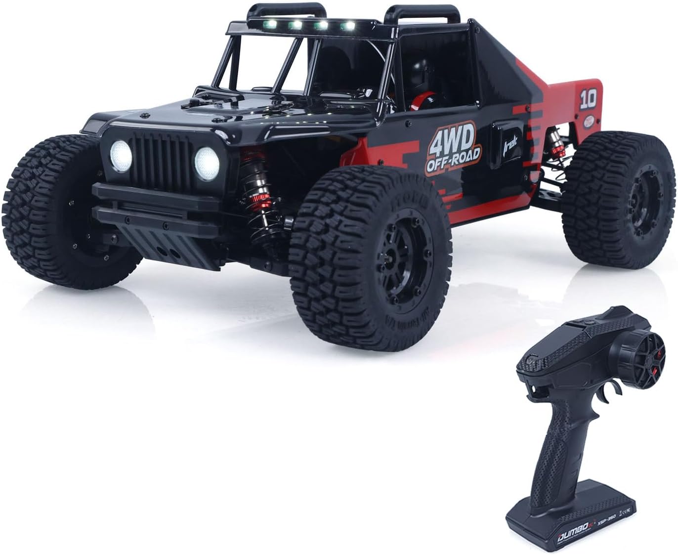 TOUCAN RC HOBBY 16.5 Inches 1/10 Remote Control Desert Truck 4WD Electric RC Off Road Vehicle 3650 Brushless Motor Shock Towers Metal Chassis