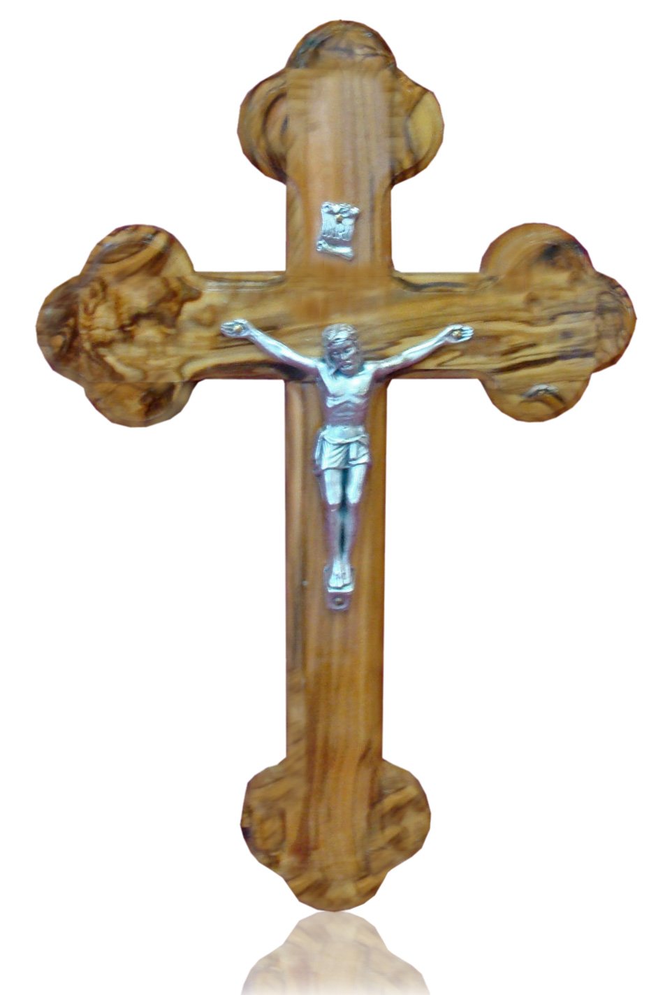 Zuluf 20cm Orthodox Cross with Crucifix Jerusalem Olive Wood Factory | Olive Wood Wooden Carvings Catholic Orthodox Cross with Bethlehem Holy Land Certificate | Spiritual Easter Decor CRS069