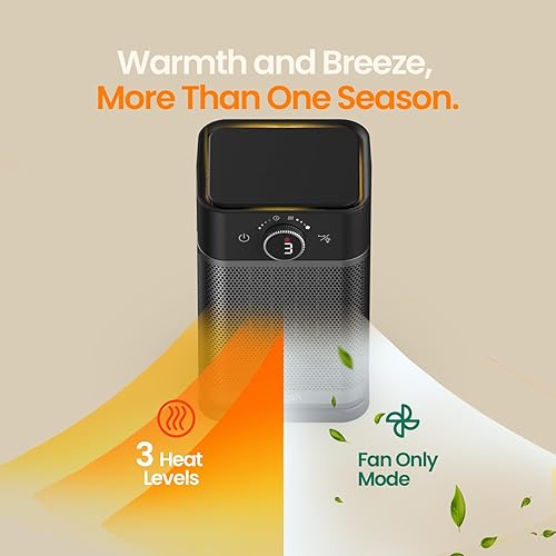 Miniatura 6 de Cegsin Calentador de espacio, calentadores eléctricos portátiles oscilantes de 85 para uso en interiores, calor de seguridad rápido PTC de 1400 W,