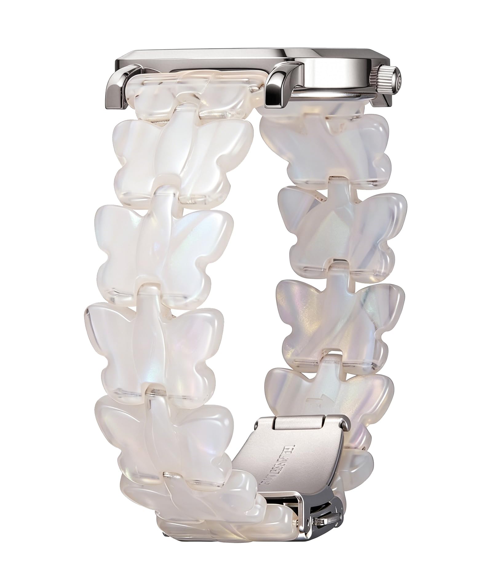 BINLUN Bracelets Montre en Résine 12mm 14mm 16mm 17mm 18mm 20mm 22mm Légers Dégagement Rapide Bracelet à Papillon Remplacement pour Montre Connectée Mode 6 Couleur Boucle Deployante Argenté/Or-Rose