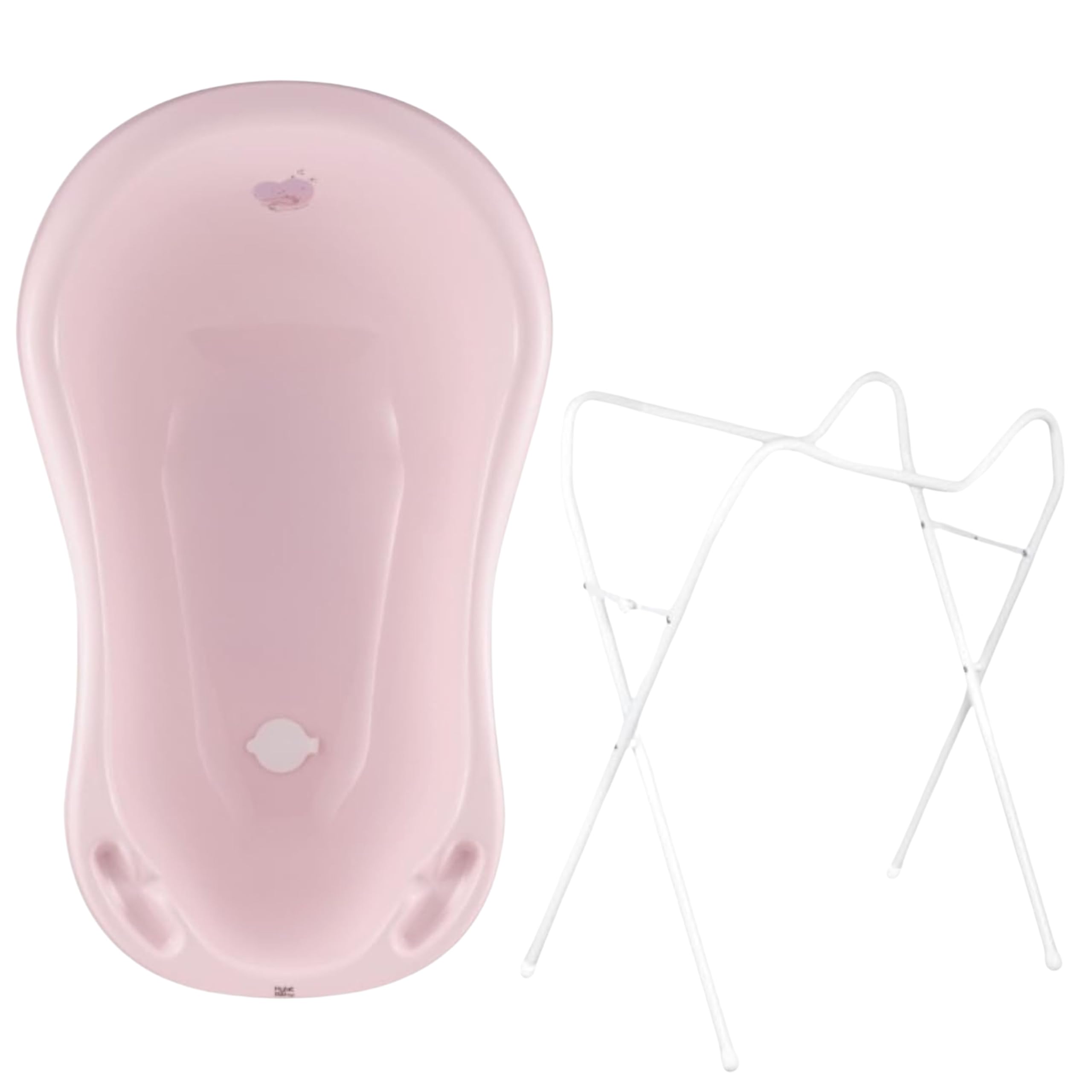 Hylat Baby Hug Me Rosa Vaschetta Bagnetto Neonato con Supporto e Tappo – Certificata TÜV Rheinland – per Bambini Fino a 12 Mesi in Plastica Senza BPA – Collezione Lite – Vasca neonato bagnetto