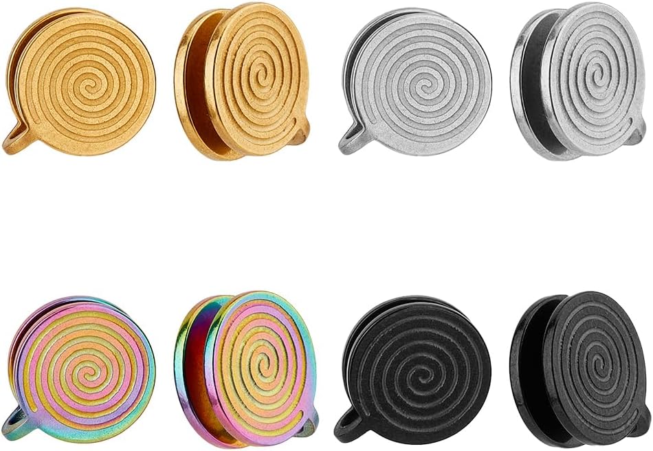 UNICRAFTALE 4 Colors Pressure Earrings for Keloids Spiral Pattern Compression Earrings Stainless Steel Clip Earrings Lightweight No Piercing Earrings Birthday Holiday Gift for Woman Daughter