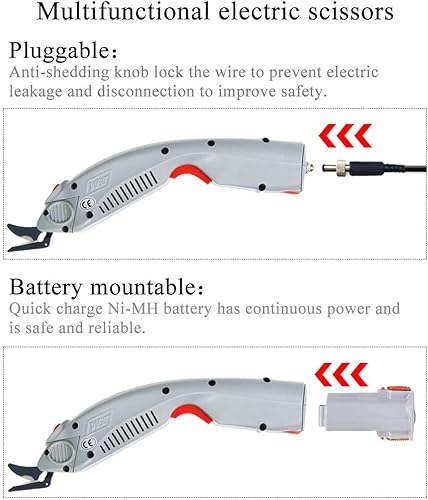 Vista 12 de MXBAOHENG Wbt-1 Tijeras eléctricas de tela inalámbricas, cortador de tela recargable para alfombra/cuero/goma/cartón (1 batería y una cuchilla)