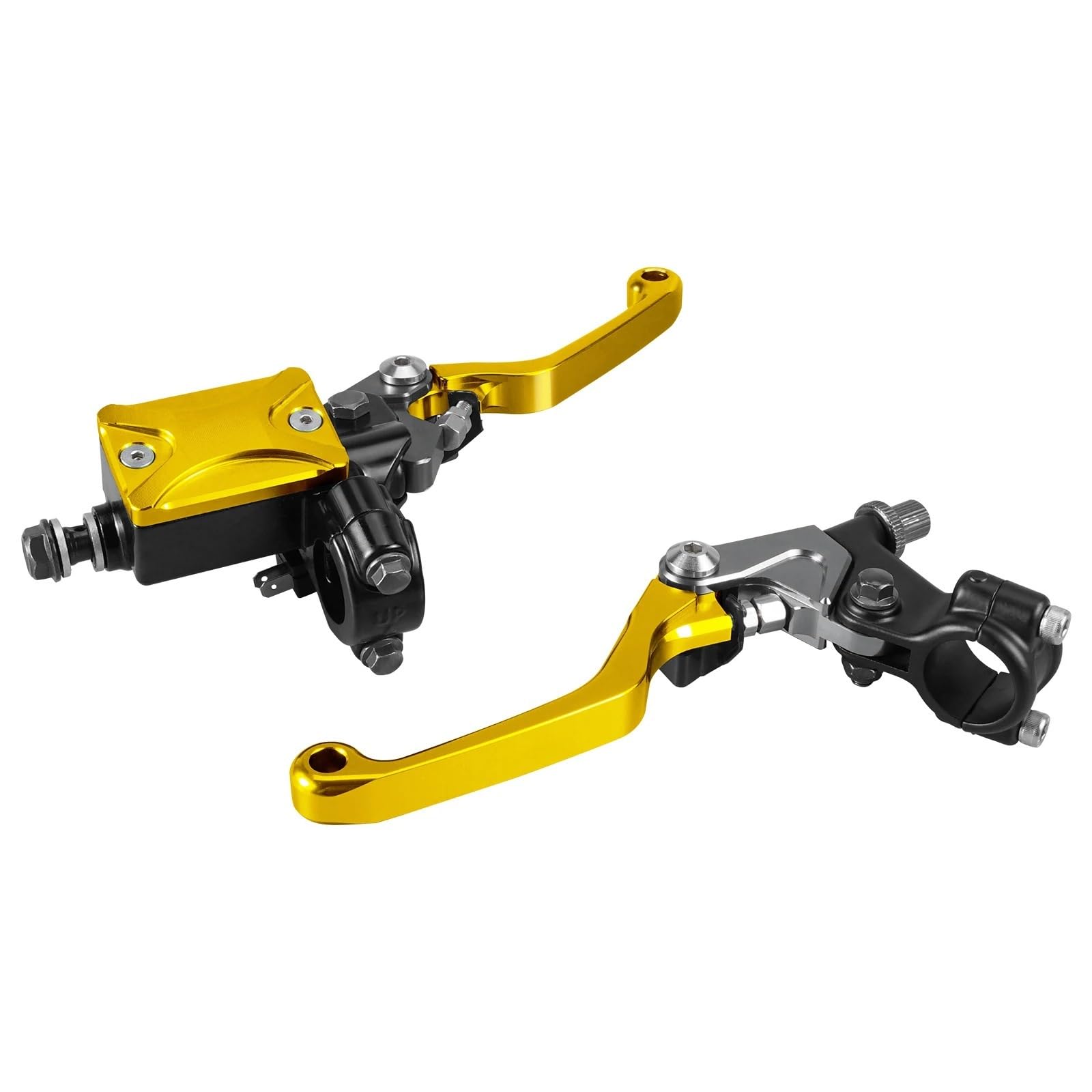 HYDBCNP Forward Brake Pump Motorcycle Rear Brake Pump Fit for Kawasaki KX 85 125 250 KXF 450 KLX Motorcycle Hydraulic Brake Clutch Lever Master Fluid Reservoir Cap Kit(Gold)