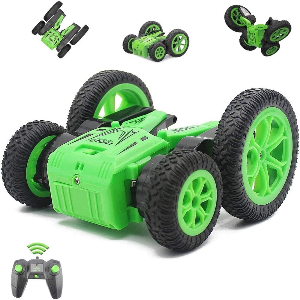 fisca Remote Control Car RC Stunt Car for Kids, 4WD 2.4GHz Double Sided Spinning Blooming Tumbling Tricks Truck Toys for Children Age 6, 7, 8, 9 and Up Year Old