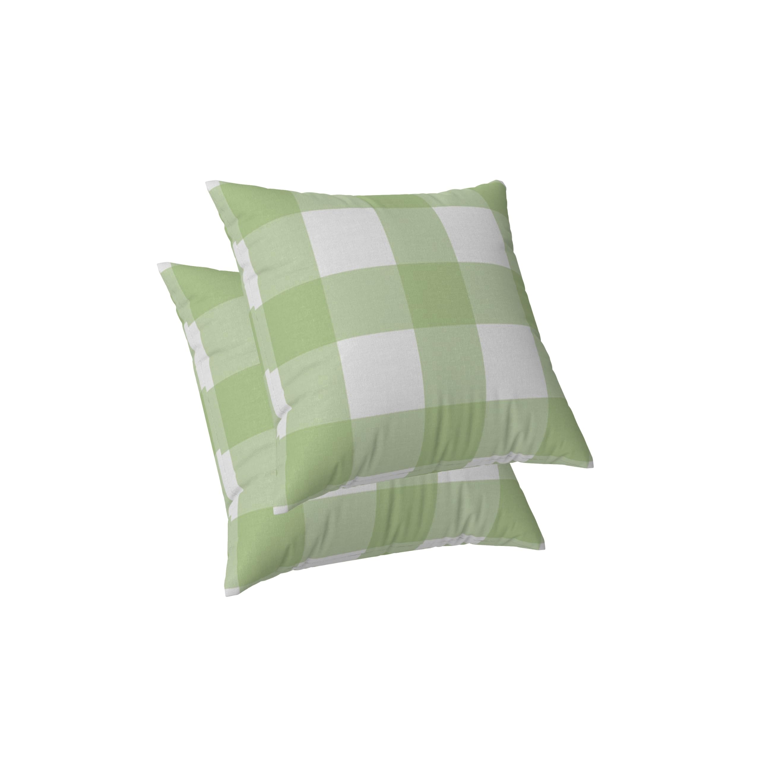 ggaimwf Pastel Gingham Cushion Covers Tartan Plaid Chair Cushions Light Green Farmhouse Throw Pillow Covers Linen Look Checkered Pillows for Bed Couch Living Room Outdoor Garden Patio 45x45cm Set of 2
