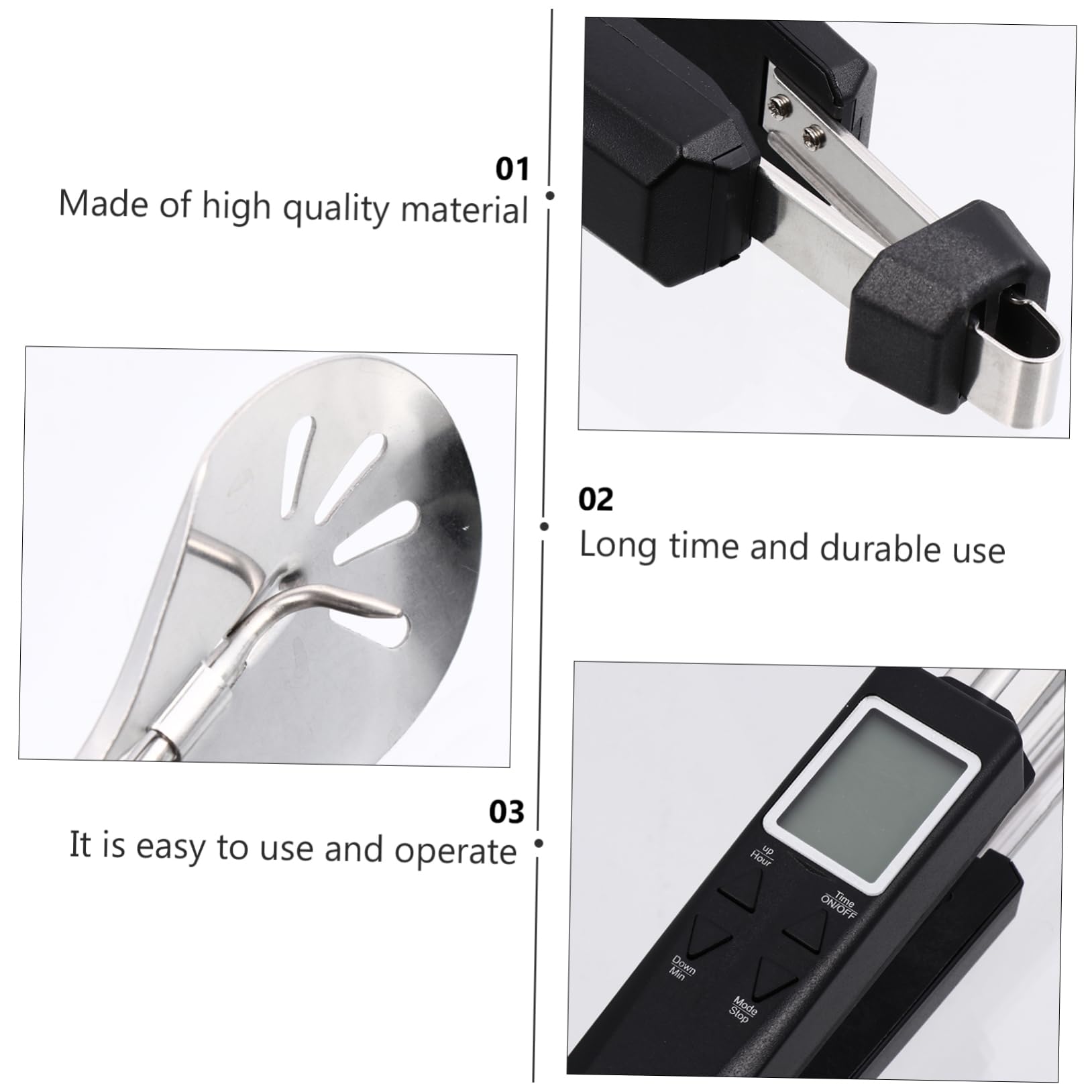 ABOOFAN Termometro per Barbecue con Sonda per Pinze per Alimenti per Letture Accurate della Temperatura per Grigliate Cottura e Cottura al Forno Utensile da Cucina