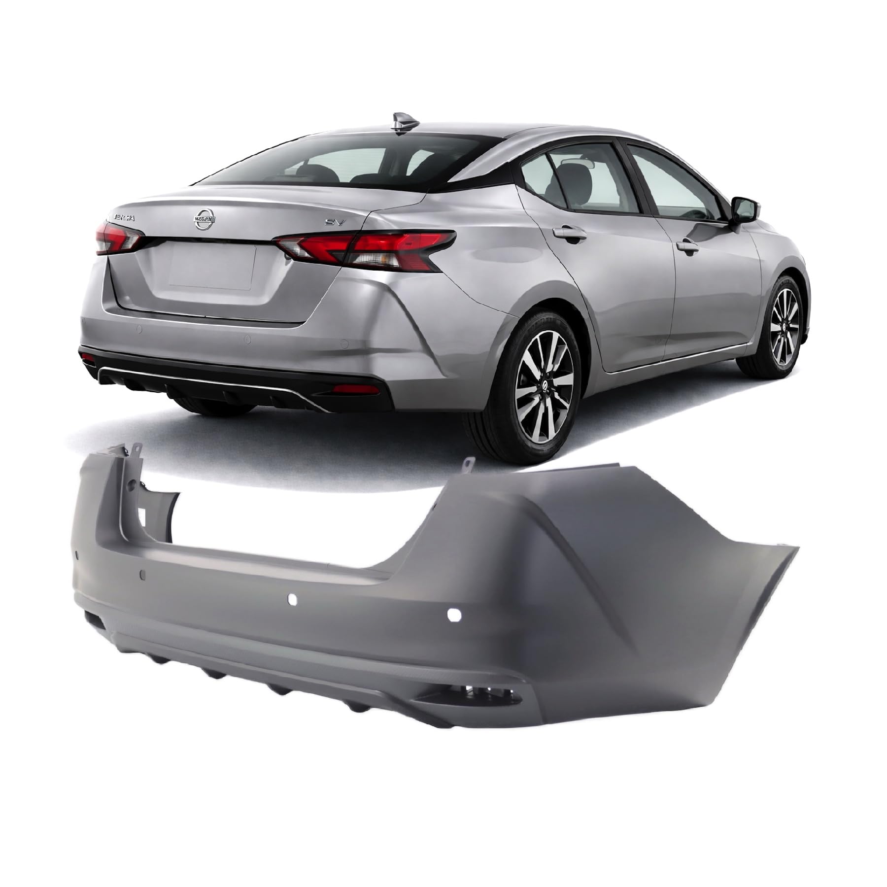 FitParts Compatible with Nissan Versa 2020–2023 Rear Bumper Cover