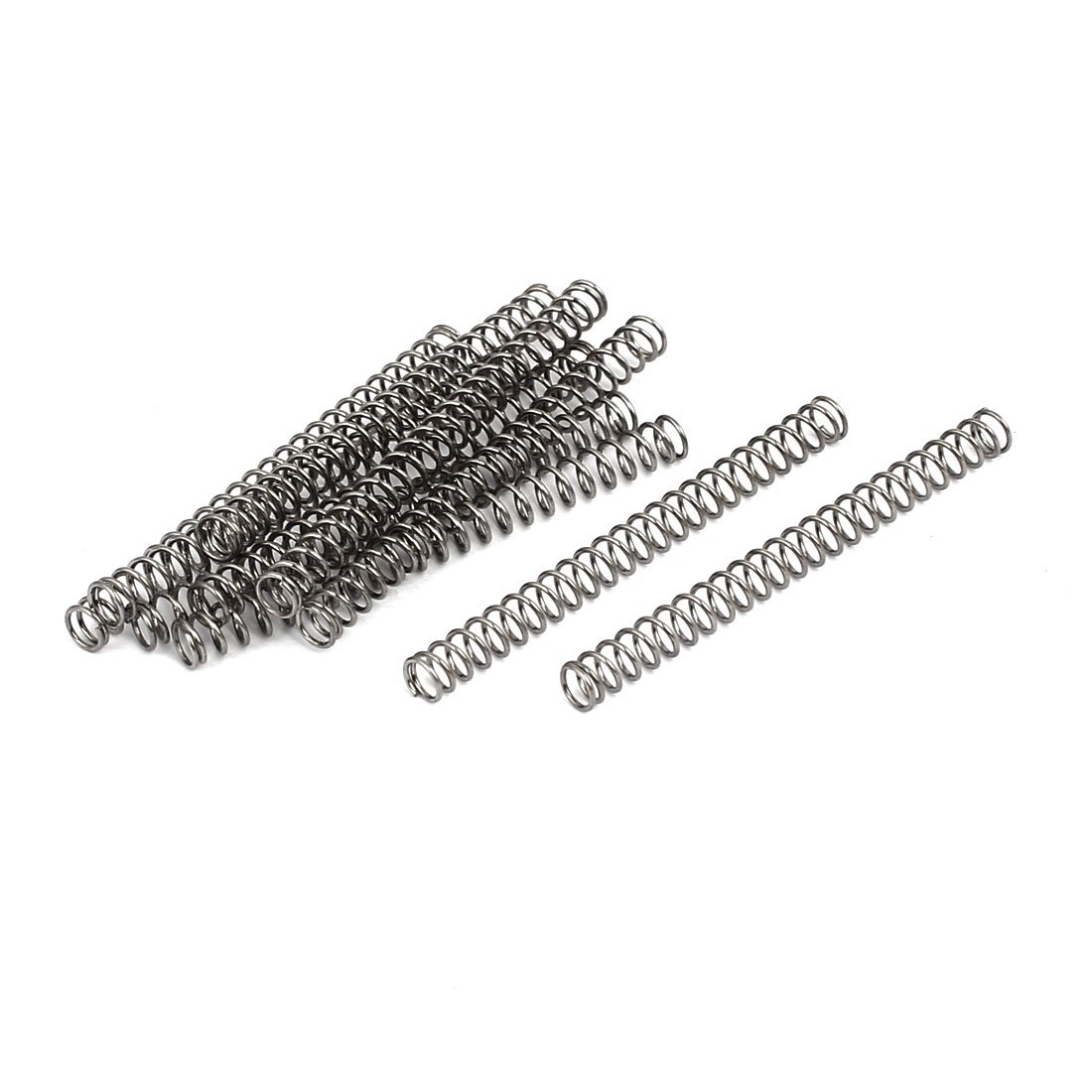 Sourcing map 0.6mmx5mmx45mm acier inox 304 Compression Ressort Argenté