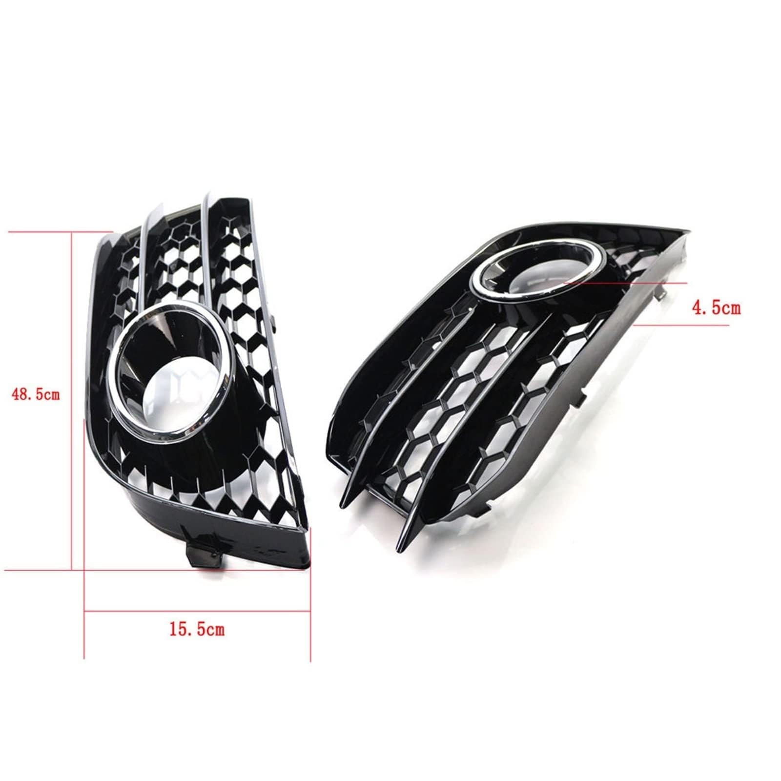 Auto Griglia Anteriore Paraurti Griglia per Audi A1 8X 2010-2014, ABS Sportiva Griglie Anteriori Radiatore Fendinebbia Griglia a Nido d'Ape Auto Accessori