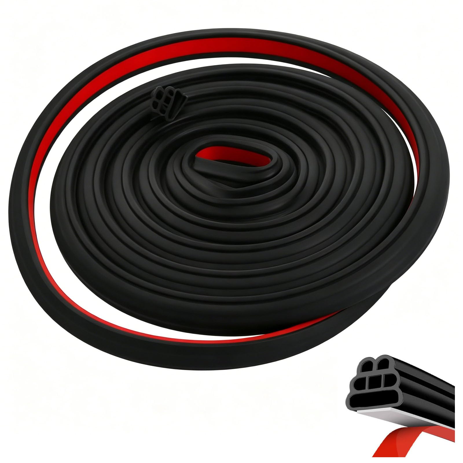 Guarnizione per guarnizioni per porte automobilistiche, guarnizione in gomma per porte auto, per auto, autobus, camper, barche, camion, camper nero 26 meters