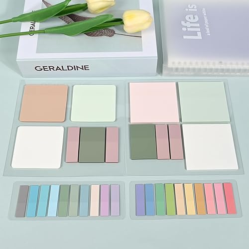 Miniatura 4 de Temiary 1000 hojas de notas adhesivas transparentes en ángulo de arco de 3 x 3 pulgadas, nota adhesiva transparente impermeable, bloc de notas