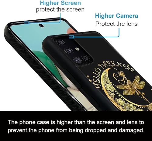 Miniatura 3 de ZHEGAILIAN Funda compatible con Samsung Galaxy A51 4G, Moon Dragonfly Hippie Galaxy A51 4G para niñas, absorción de impactos funda de TPU suave