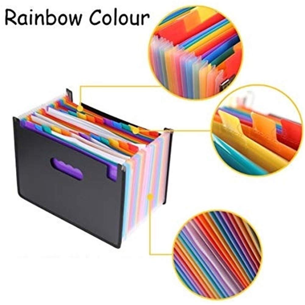 Buy OakPine 24 Pocket Expanding File Folder Large Plastic Rainbow