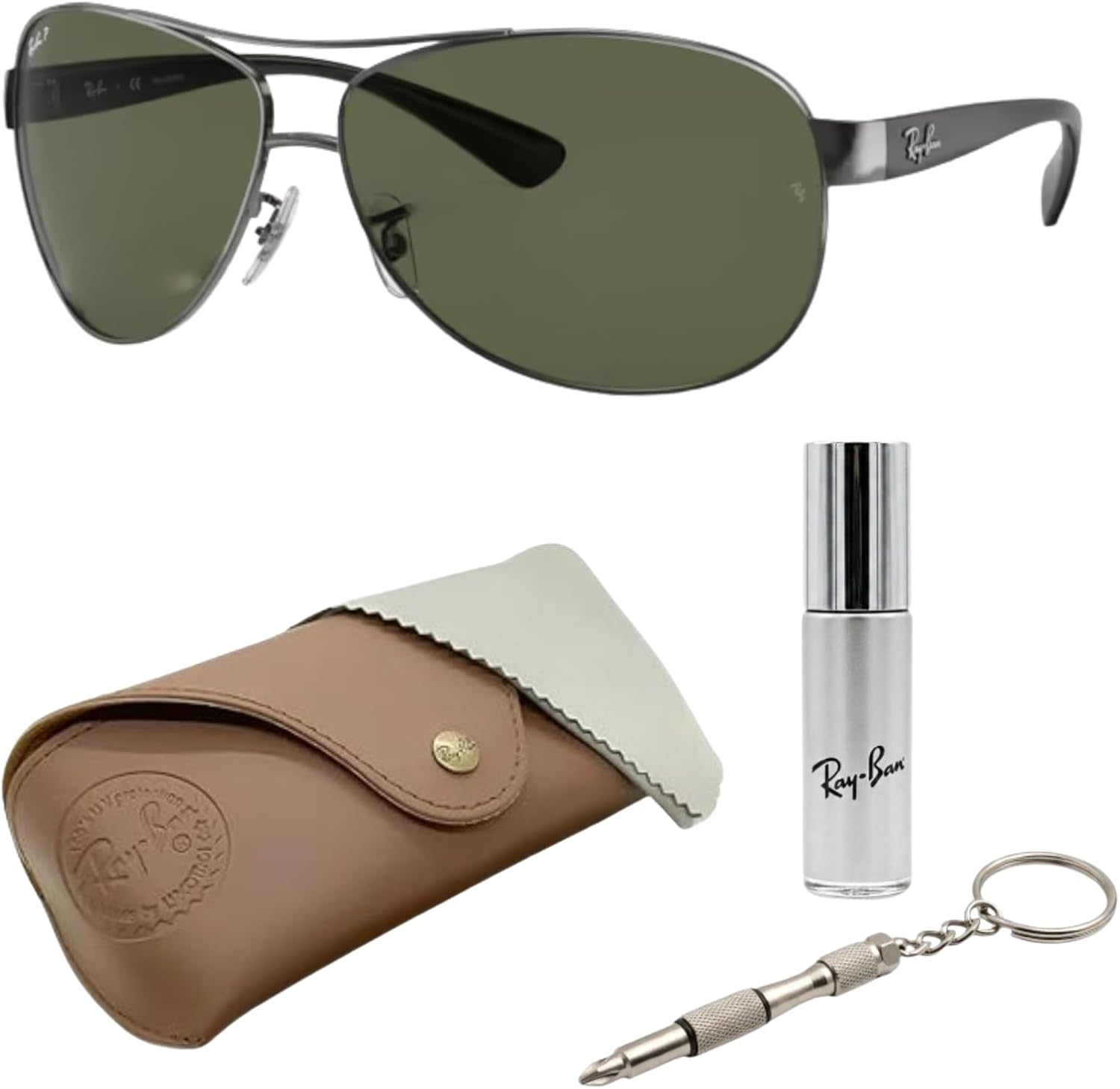 Ray-Ban RB3386 Pilot Shaped Sunglasses for Men & Women with Official RAYBAN Eyewear Kit