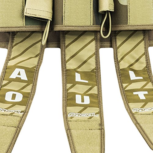 Social Paintball Grit Pod Pack Harness, Coyote Tan Woodland Camo, 3+6 Pod Holders - Thumbnail 2