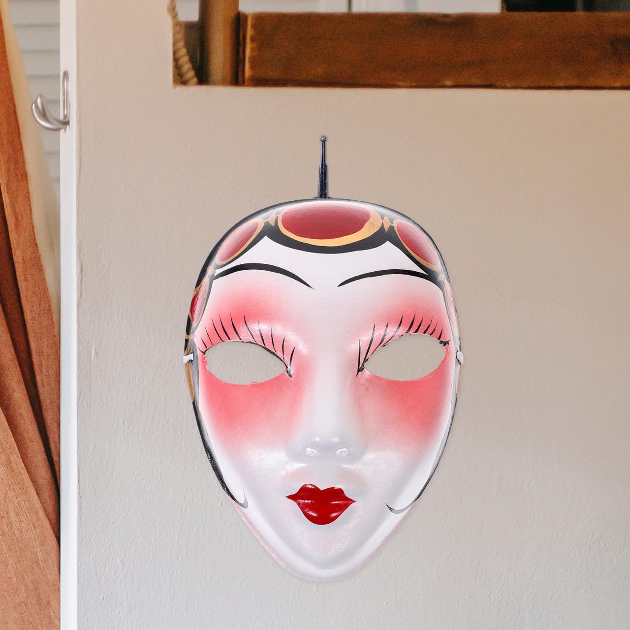 Ciieeo Chinese Peking Opera Mask Wall Hanging Pendant 8.66X6.49 Inch Decorative Mask for Home D Cor Party Masquerade Halloween and Cultural Celebration