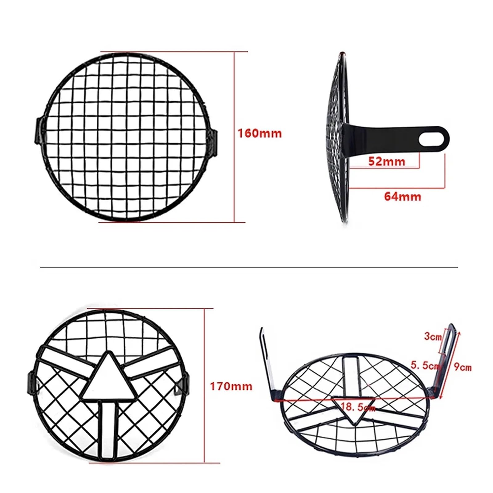 Protezione Faro In Metallo Per Brixton Crossfire 500/500X – Griglia Nera, Stile 2