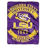 The Northwest Company NCAA LSU Tigers Raschel Throw Blanket, 60' x 80', Rebel