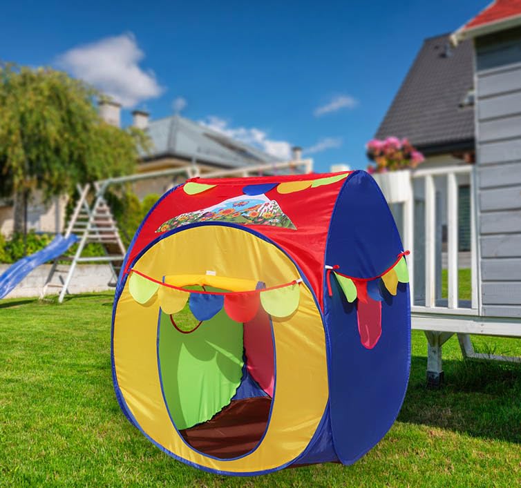 Image of Homecute Pop Up Foldable Hut Type Kids Toys Baby Tent House, Tent House for Girls & Boys, Play Tent House Suitable for 1 Year to 6 Years (Small Size Multicolour)