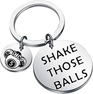 Funny Bingo Lover Gift Shake Those Balls Keychain With Bingo Ball Charm Lucky Bingo Casino Gambling Gift For Gambler