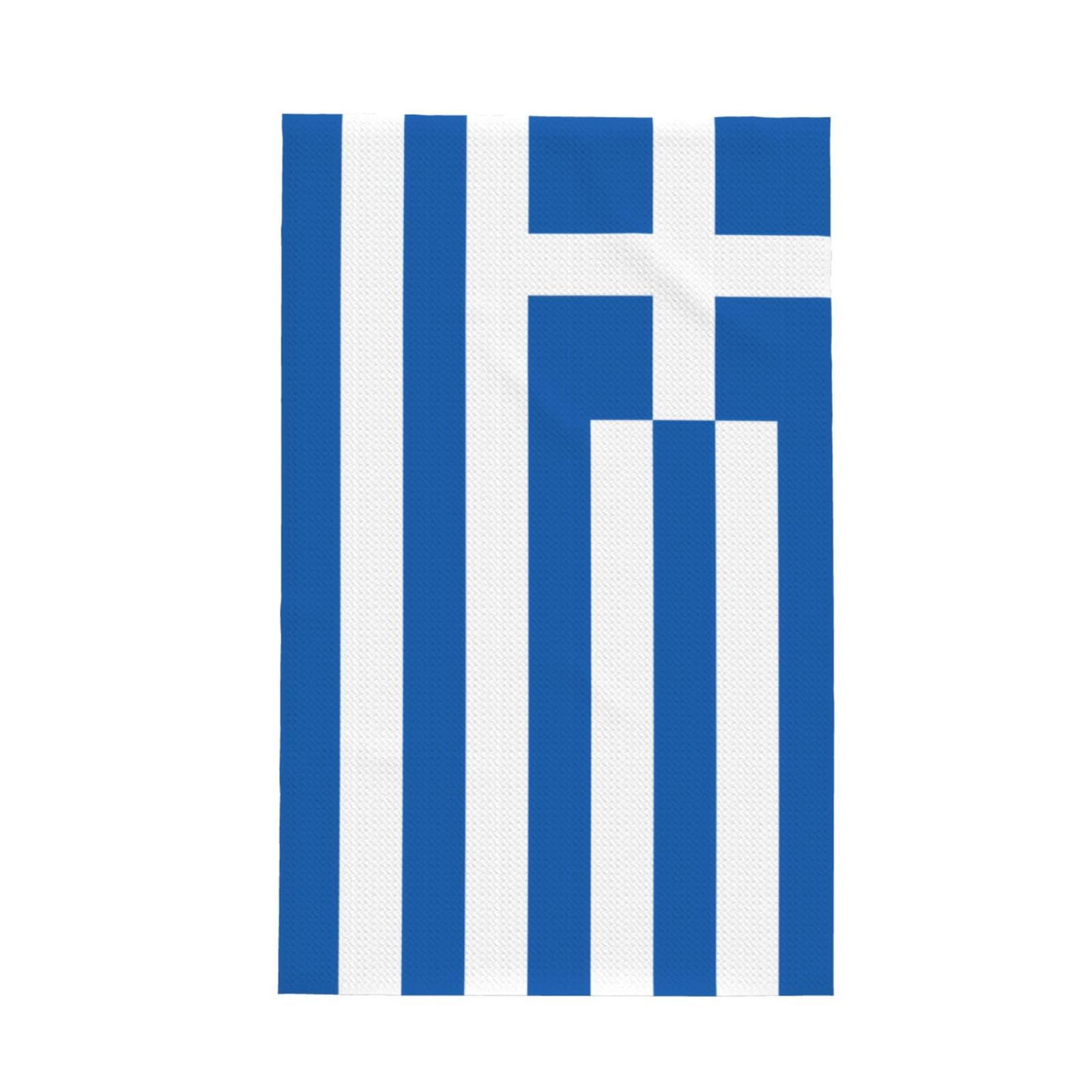 SXZVVBN Greek flag Super Absorbent Microfibre Waffle Towels Fast Drying Dish Cloths Home Cafe Barista