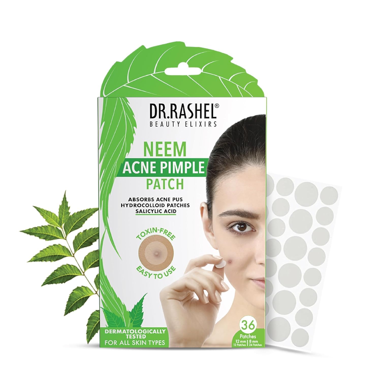 DR.RASHEL Neem Acne Pimple Patch with Salicylic Acid, Hydrocolloid Patches for Zits and Blemishes, 36 Patches-picture-18