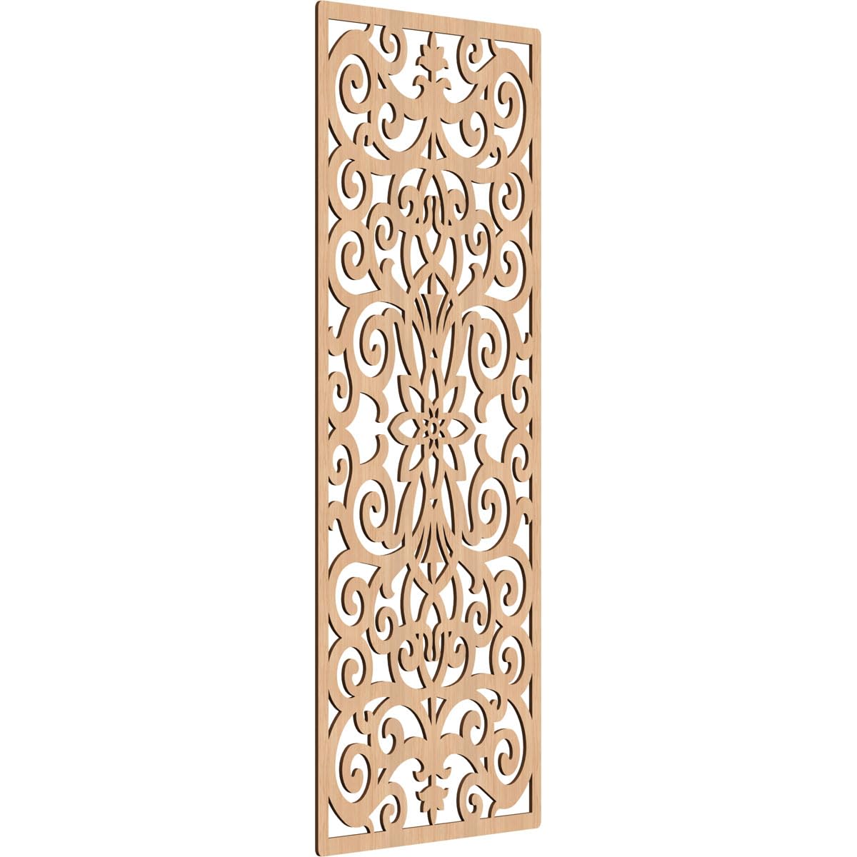 Buel Decorative Pierced Fretwork Wood Wall Panels, 37 3/8"W x 94 3/8"H x 3/8"T, Hickory