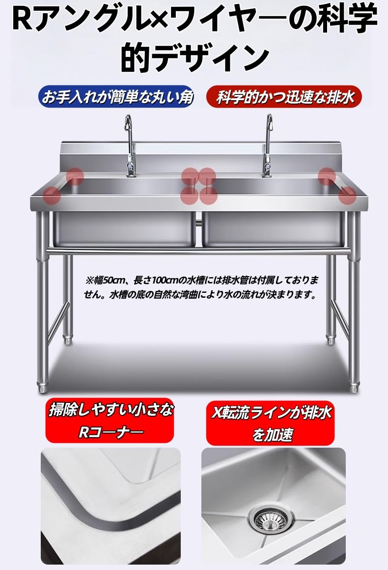 Amazon.co.jp: Go-pe-ri システムキッチン流し台 単槽 zシンク 解凍池