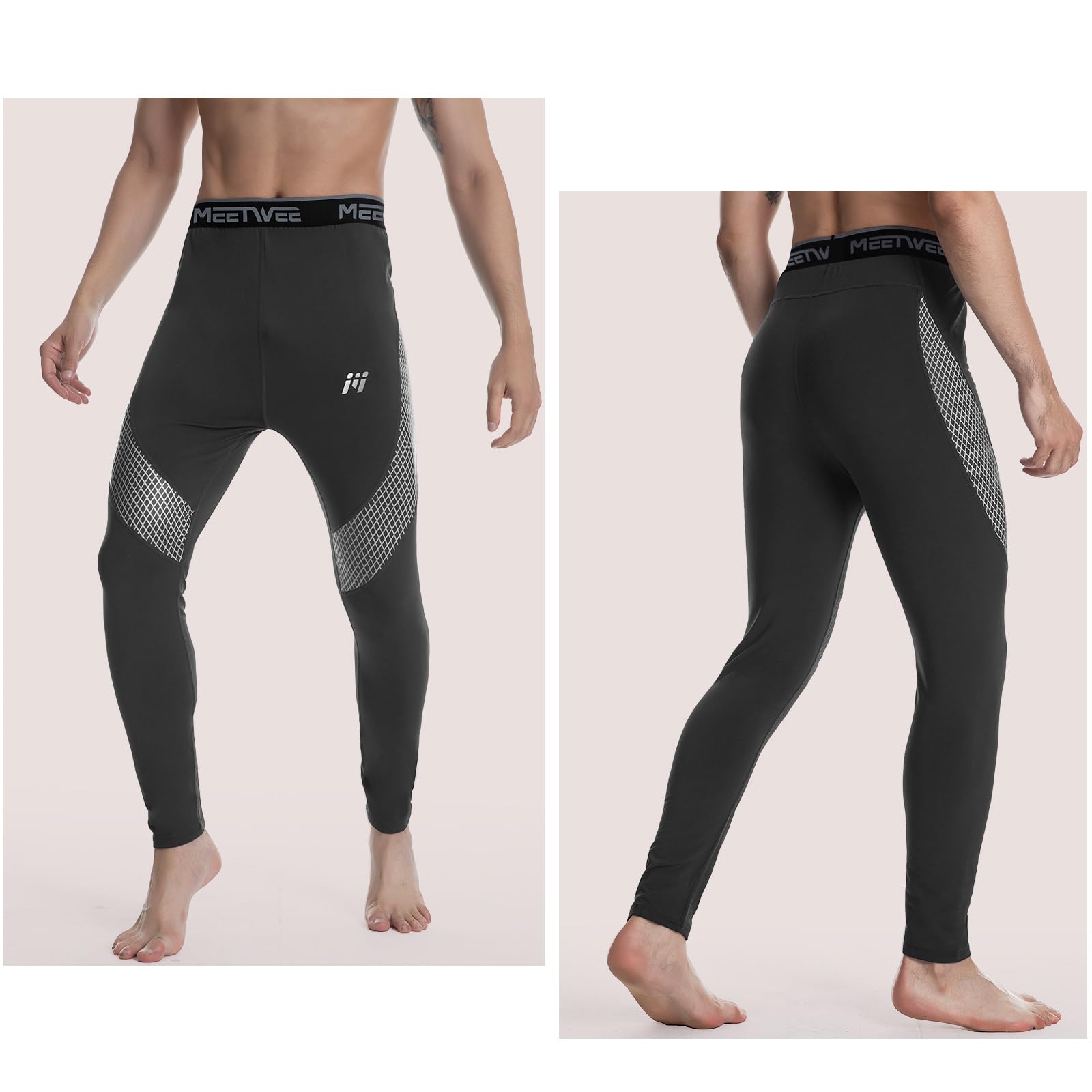 MEETWEE spodnie kompresyjne męskie sportowe legginsy - Legginsy Mężczyźni