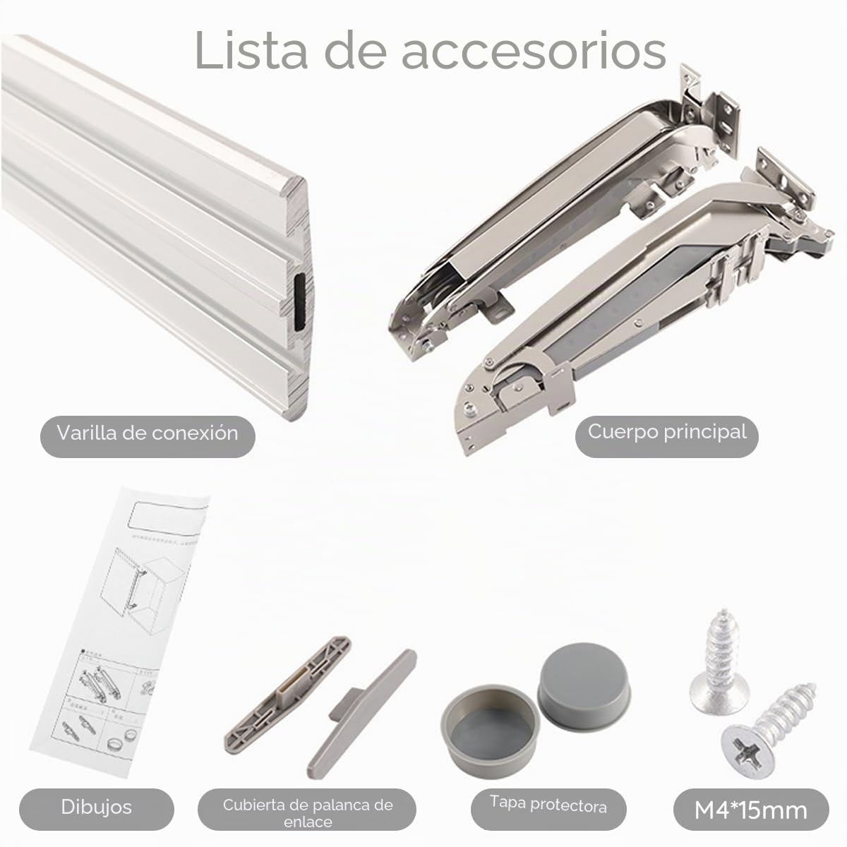 HOWHY Juego de bisagras de puerta de apertura lateral, bisagra resistente de 15.5 libras, apertura paralela de 180°, puerta corredera de armario | Mecanismo deslizante paralelo suave con amortiguador silencioso. Cuenta con microajuste 3D