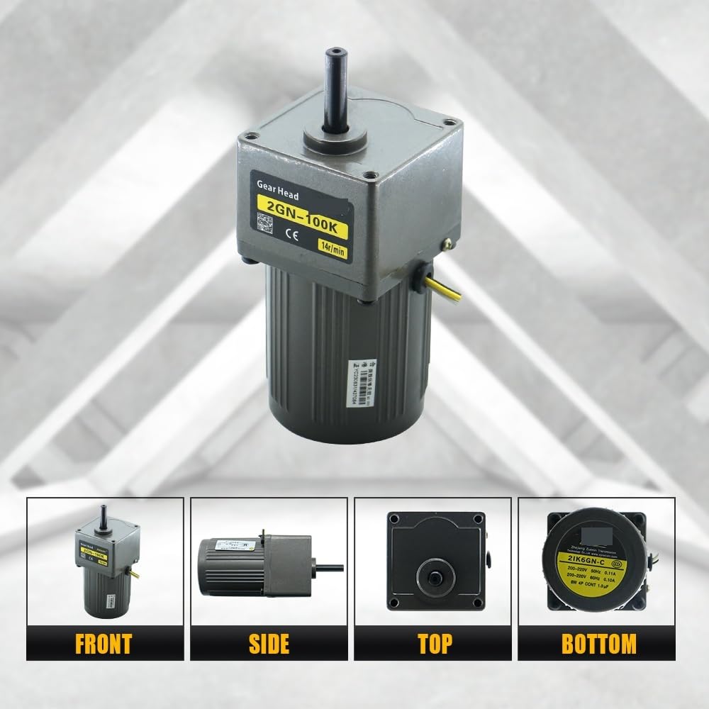 Micromotor de CA de 6 W, 110 V, 220 V, monofásico, asíncrono, con Engranajes, Eje de 8 mm, 5 RPM-1400 RPM, máx. 3 NM, for Embalaje.(220v,78 RPM)