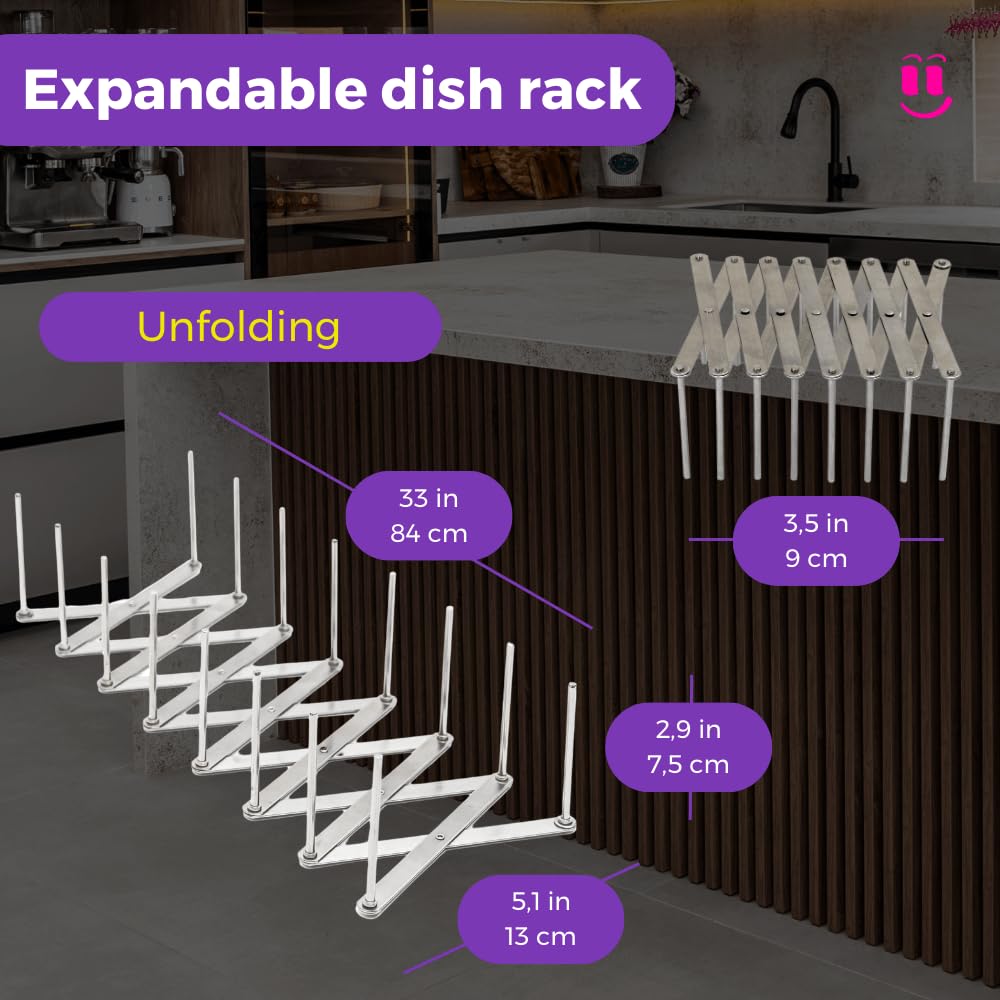 Mejora tu cocina con nuestro juego de escurridor de platos enrollable 3 en 1, incluye escurridor de platos de acero inoxidable sobre el fregadero, alfombrilla de silicona resistente al calor y