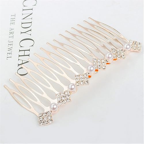 Miniatura 9 de Los accesorios de pelo nupcial de moda más populares Rhinestone perla aleación peine de pelo de la boda horquilla nupcial cristal horquillas