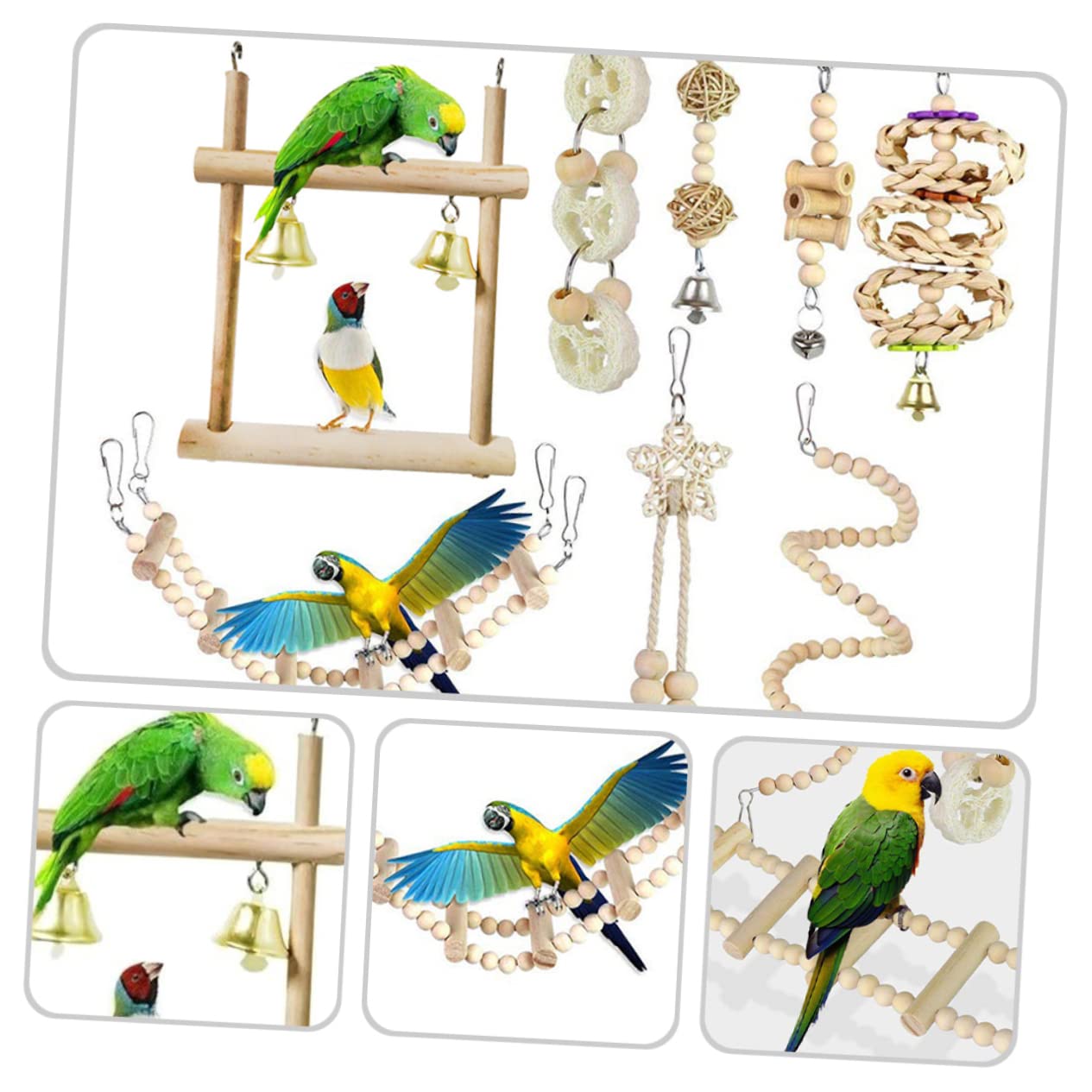 BESPORTBLE 2ensembles Échelle pour Oiseaux Jouet à pour Perroquets Perroquets Et Perruches De Et Pratique pour Cage Ou Bureau