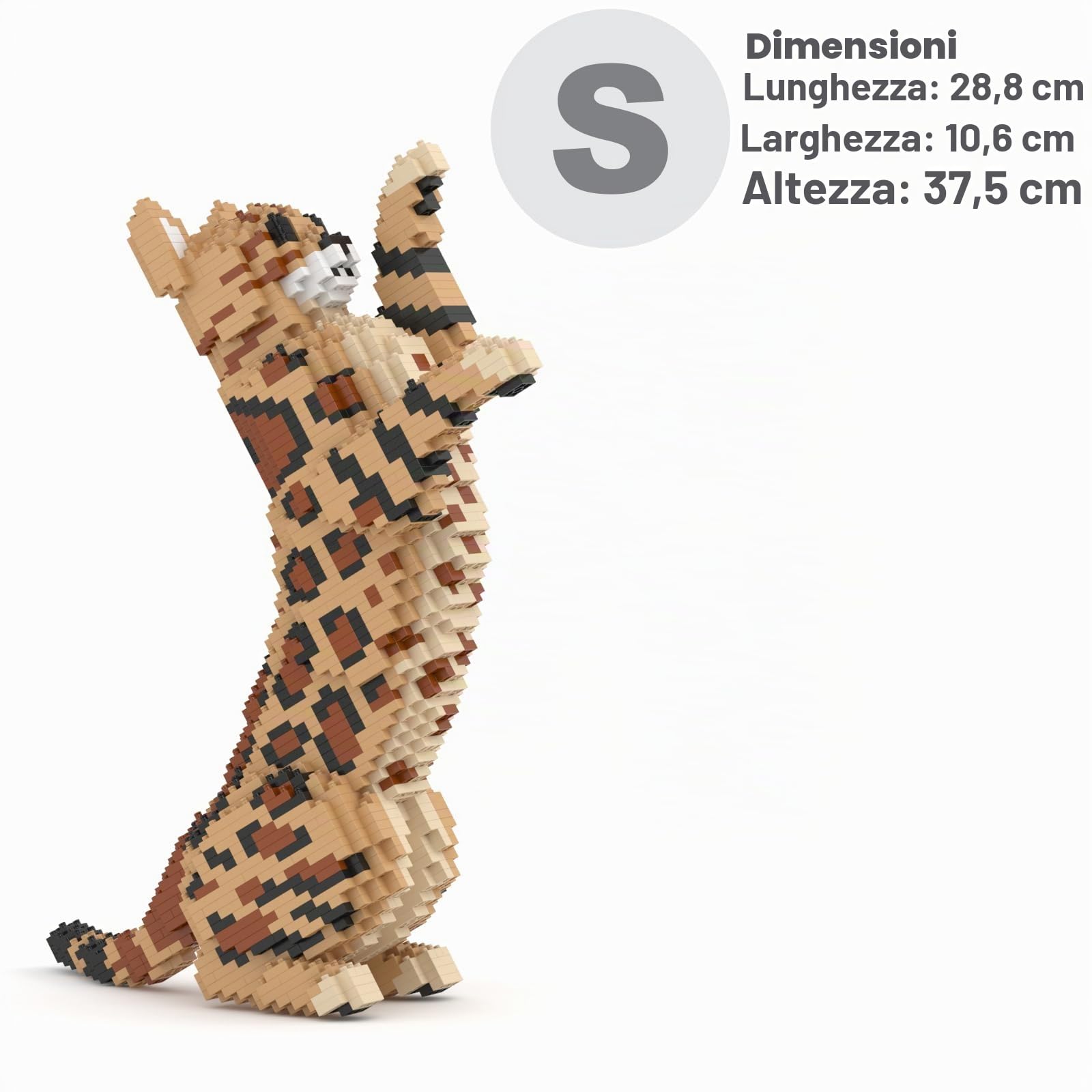 JEKCA Bengal Cat 01S-M01 - Blocchi di costruzione in plastica per gatti, dai 14 anni in su