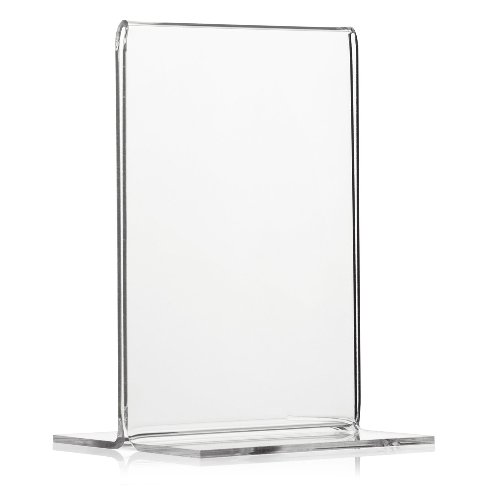 10 pezzi supporto pubblicitario come supporto a T, supporto a T in formato DIN A7 verticale, supporto da tavolo trasparente in PLEXIGLAS originale